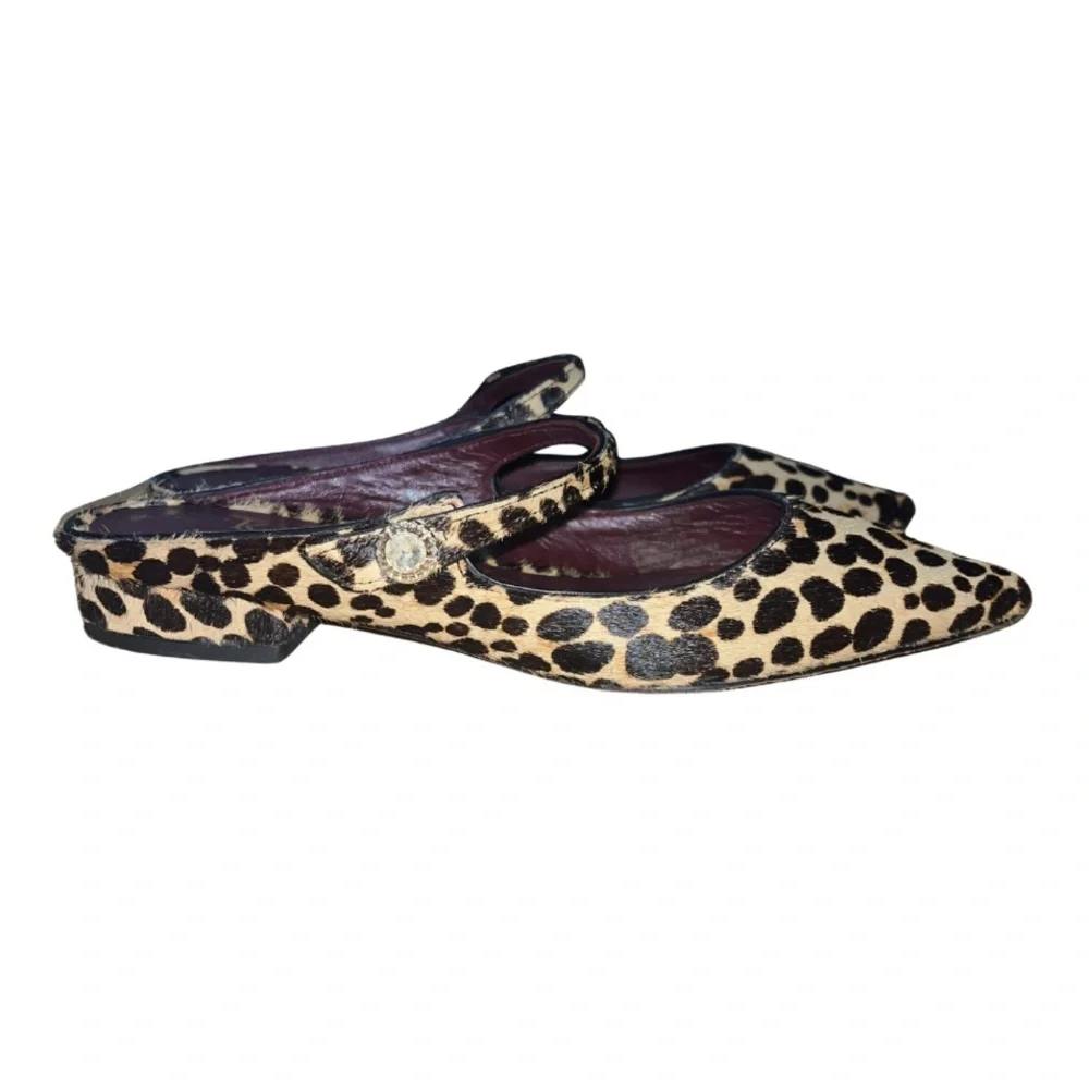 Kate Spade Meg Leopard Print Calf Hair Mules - Size 5.5 B